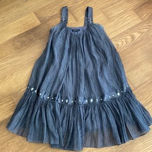 Laundry by Shelli Segal Women Gray Silver Metallic Dress With Studs Size 4